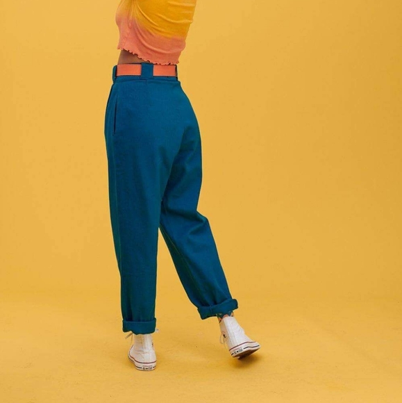 Lucy Yak Addison Jeans In Petrol Blue 